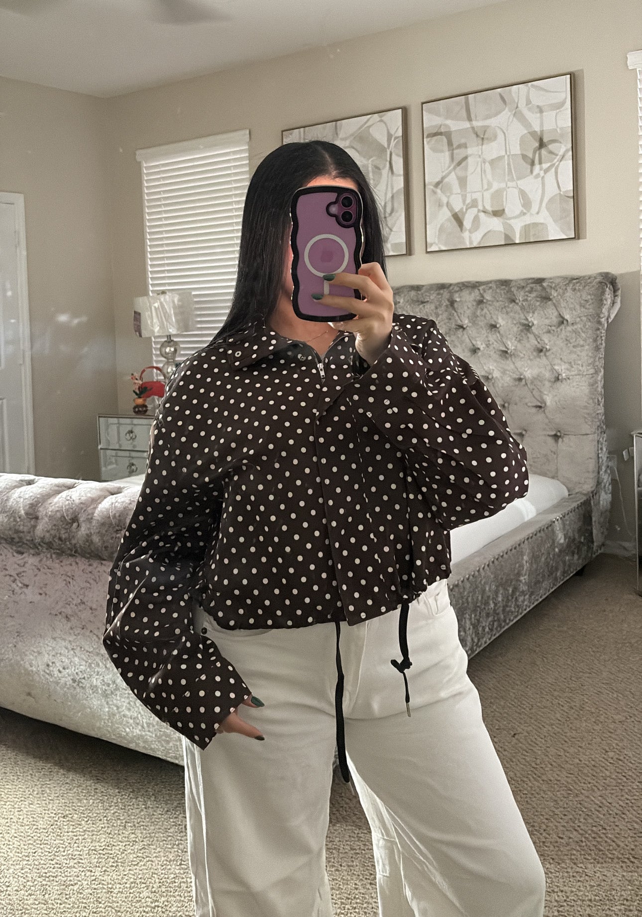 Polka Dots Jacket Brown
